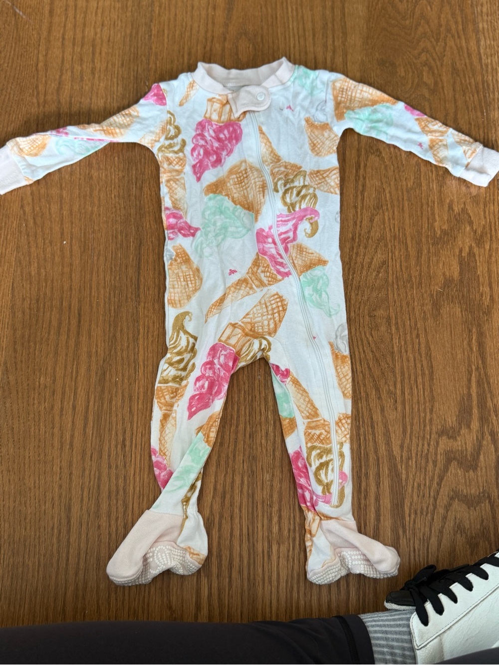 Charming baby Burt’s Bee’s ice cream footed pajamas onesie